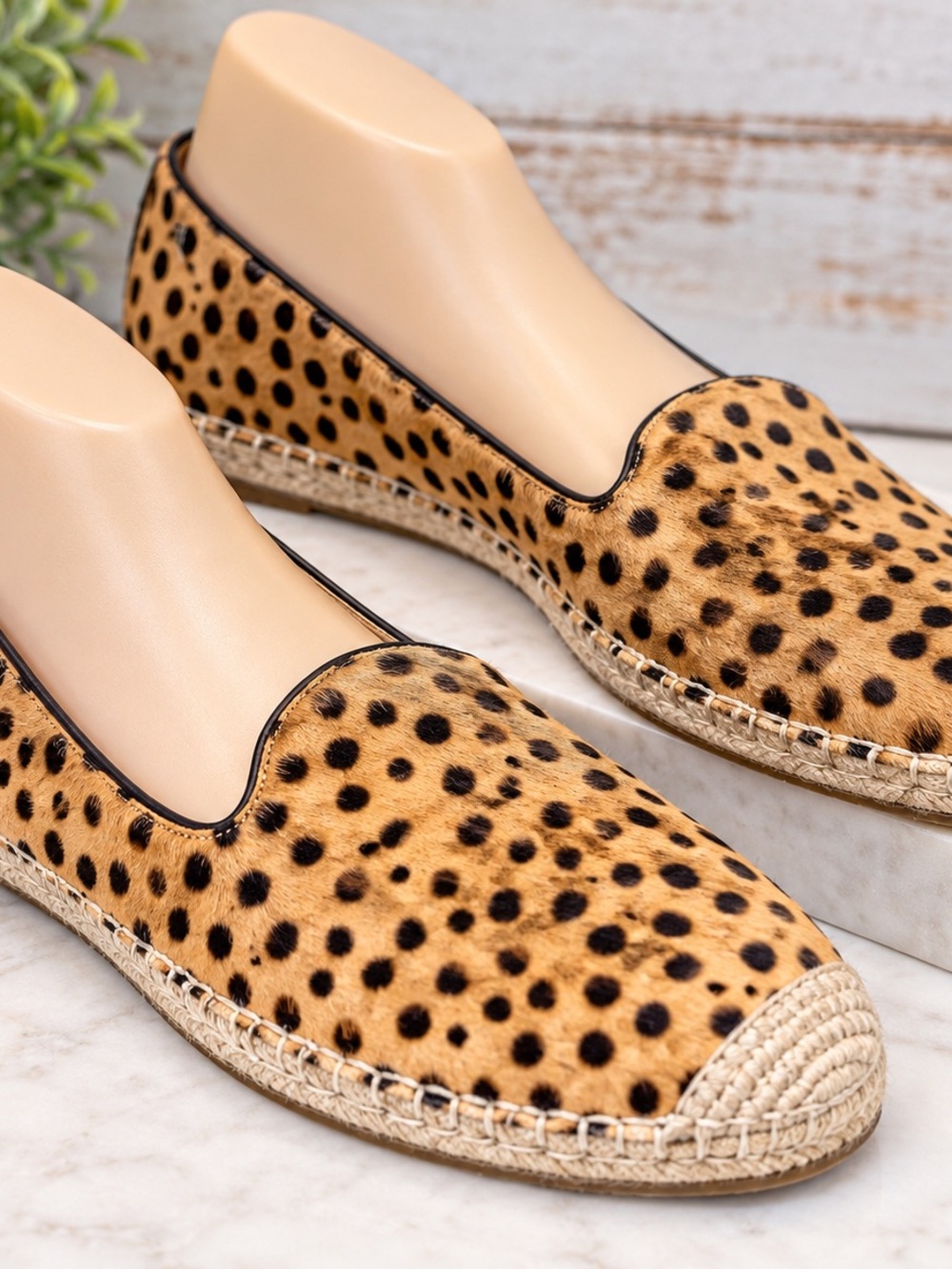 16558. Sam Edelman Khloe Women’s 8.5 Leopard Calf Hair Espadrille Slip On flats